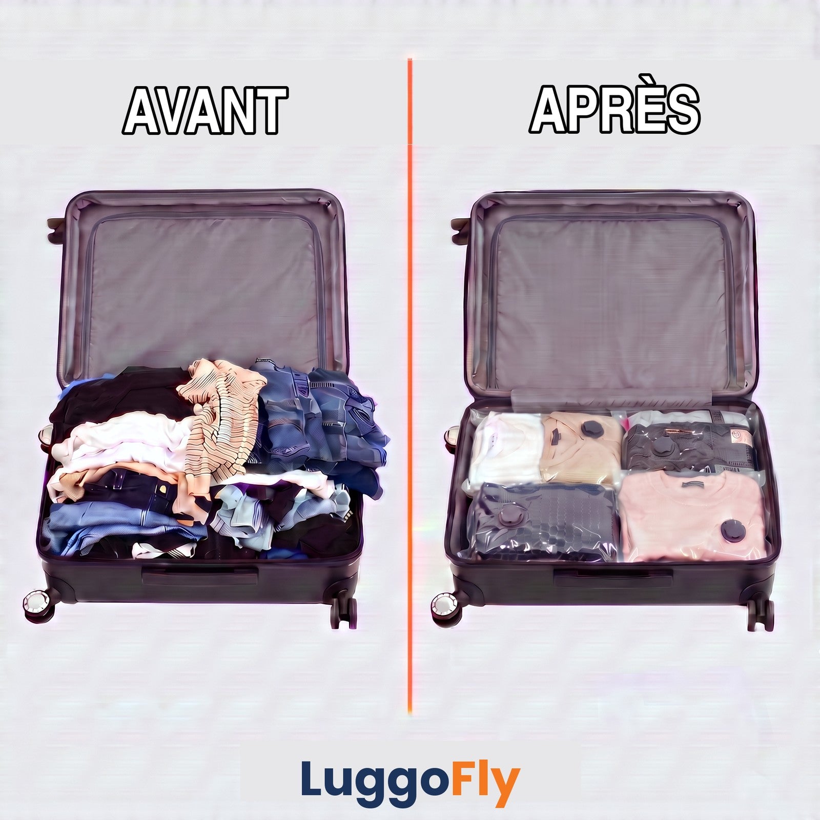 Avant et après compression